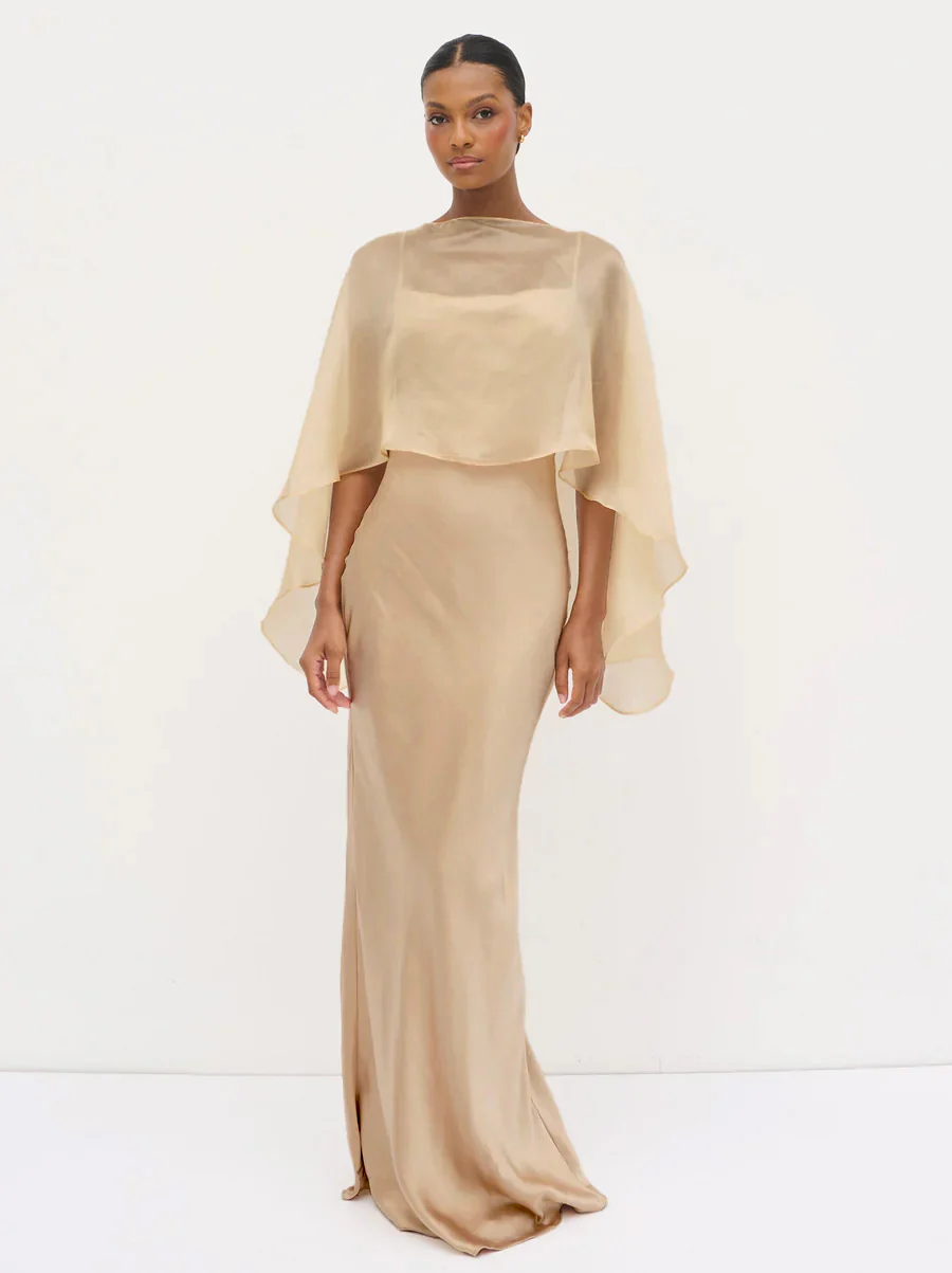 Alaia Organza Cape - Bronze