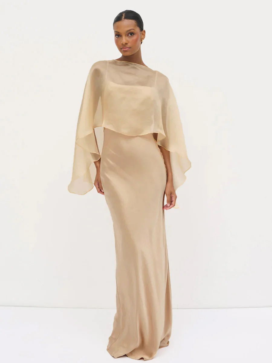Alaia Organza Cape - Bronze - Image 3