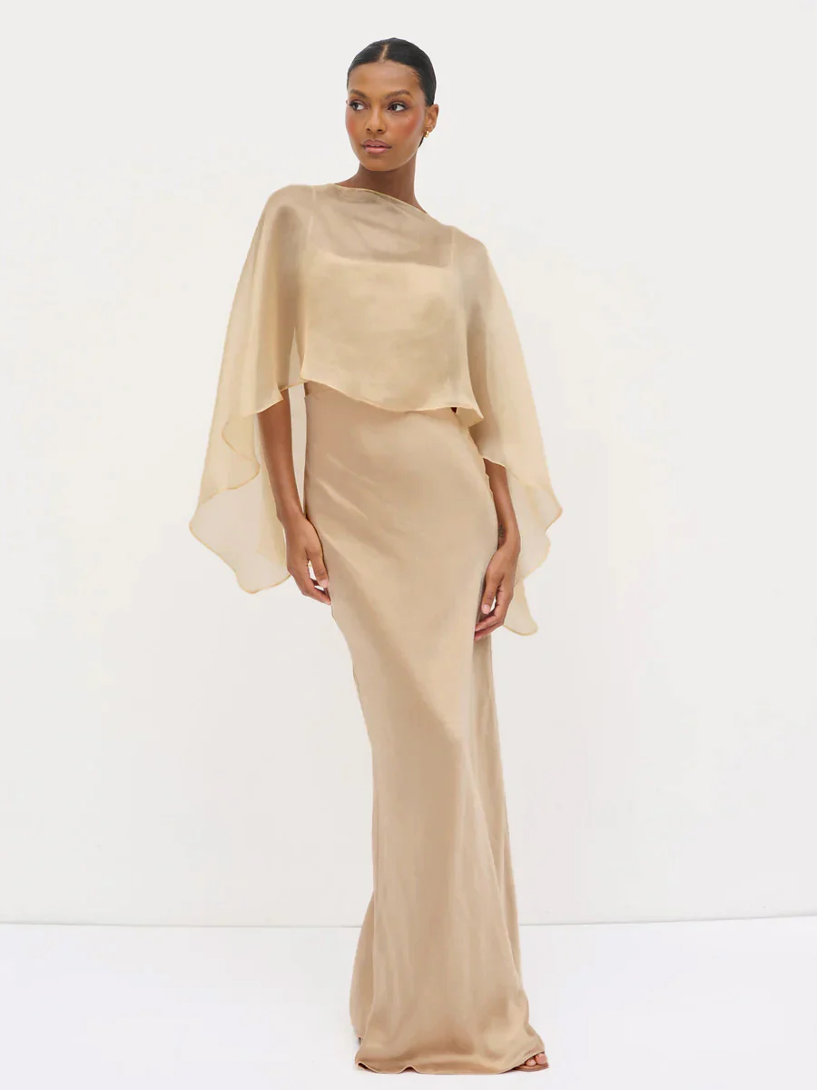 Alaia Organza Cape - Bronze - Image 5