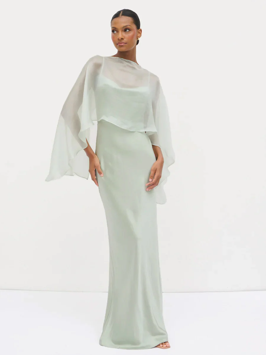 Alaia Organza Cape - Sage - Image 3
