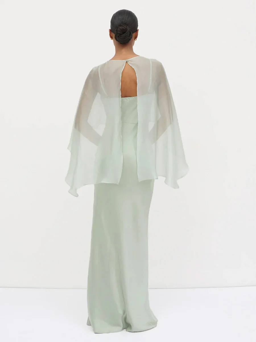 Alaia Organza Cape - Sage - Image 6