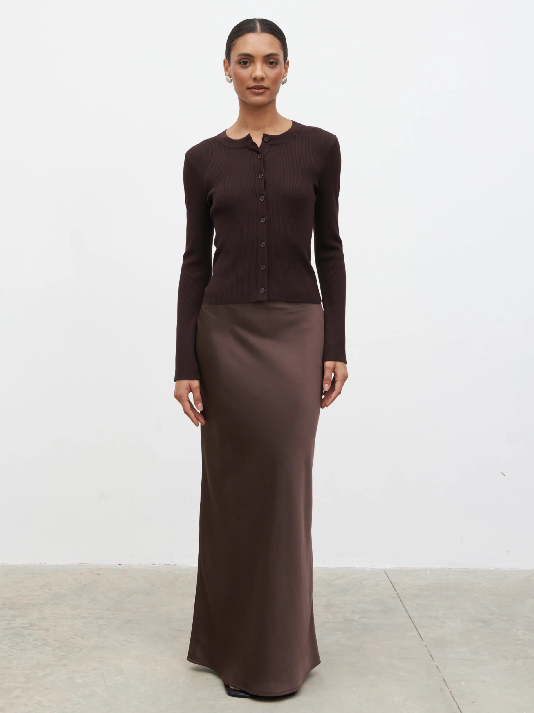 Breya Maxi Skirt - Chocolate Brown - Image 2