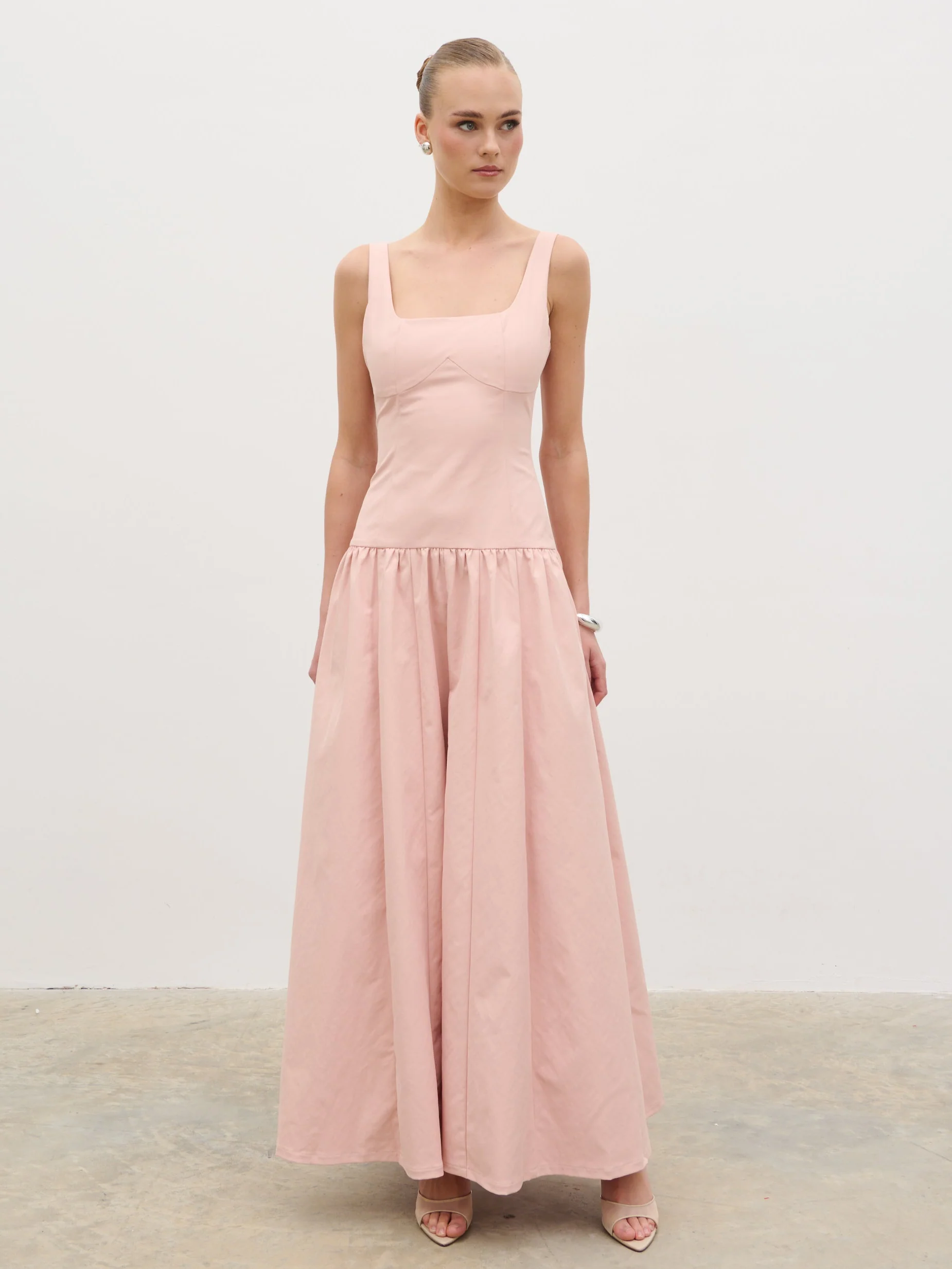 Bronte Square Neck Maxi Dress - Dusty Rose - Image 2