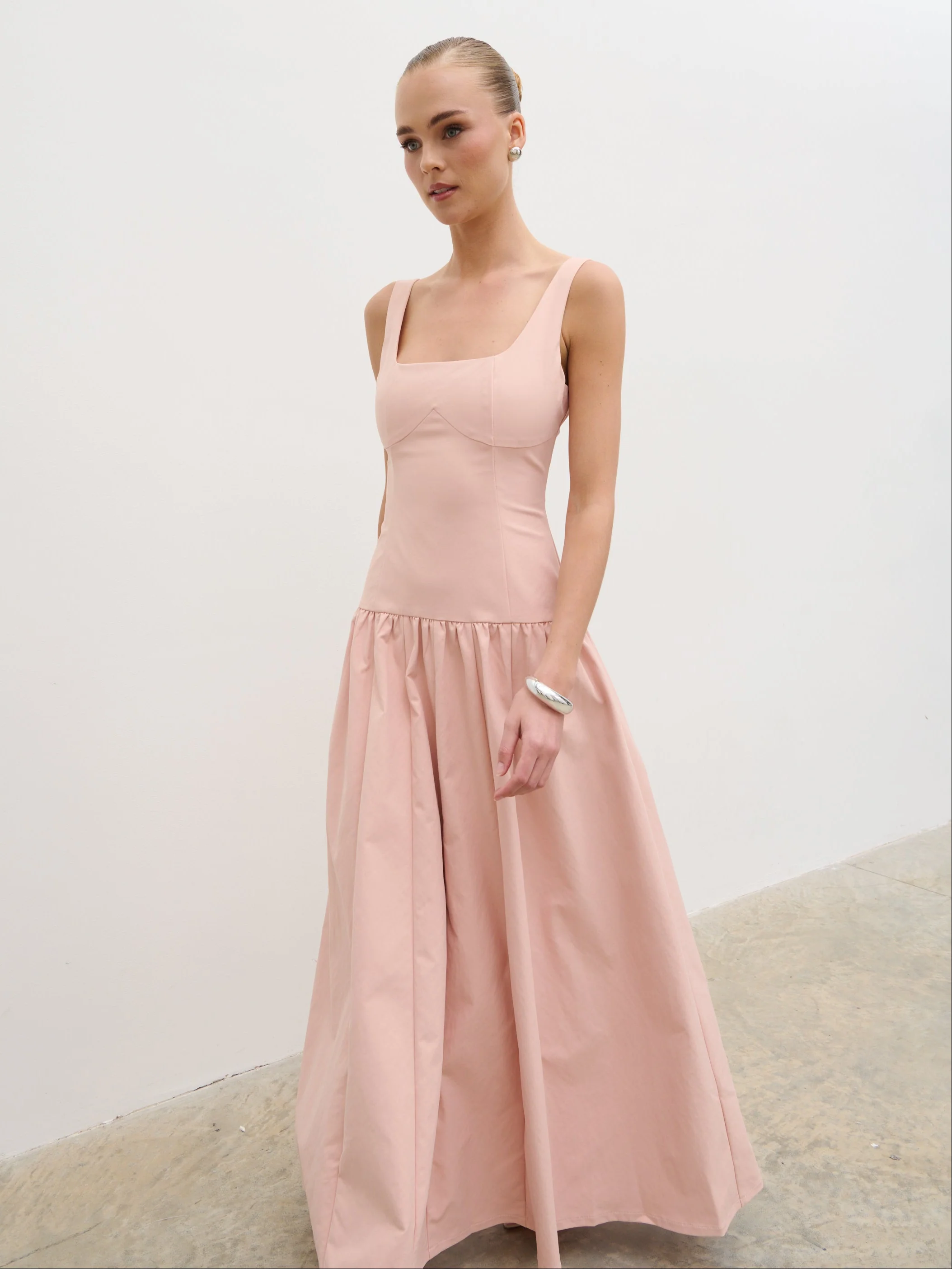 Bronte Square Neck Maxi Dress - Dusty Rose - Image 3
