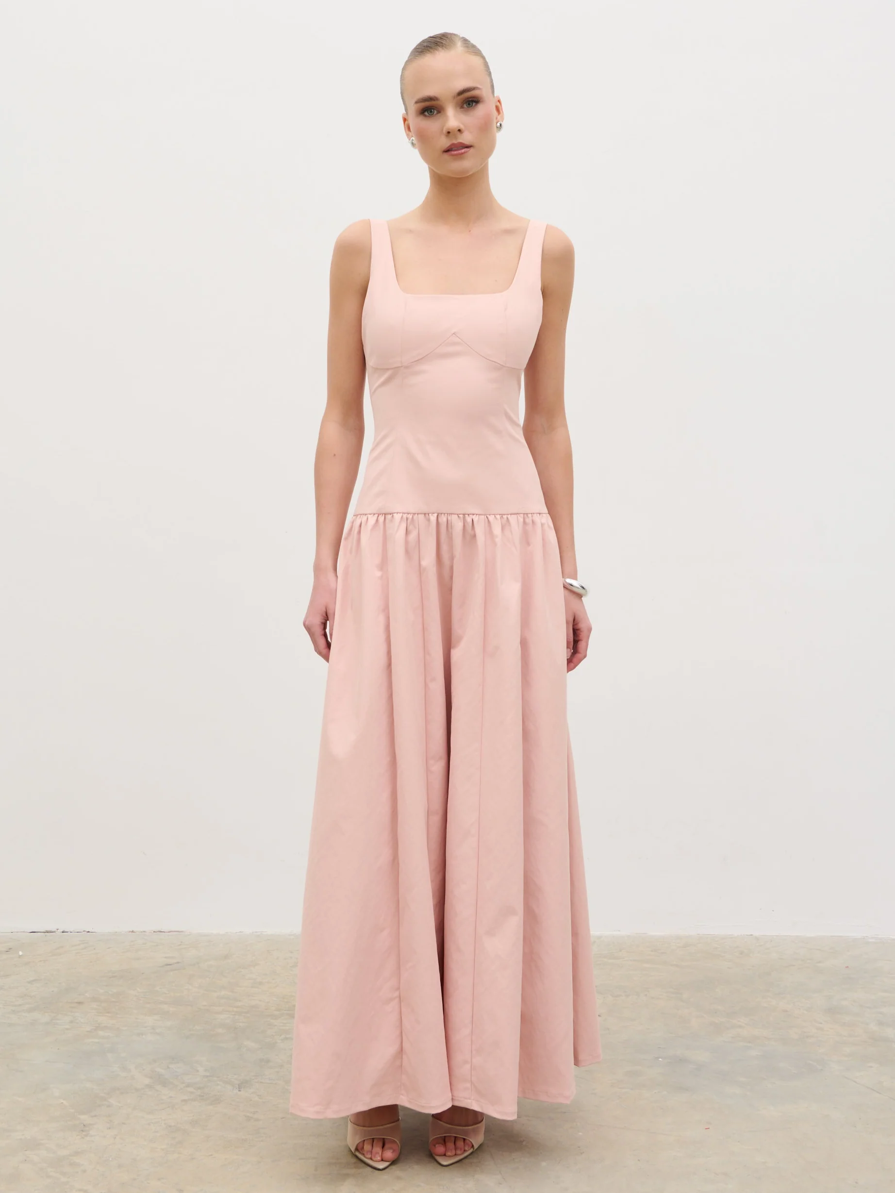 Bronte Square Neck Maxi Dress - Dusty Rose - Image 4