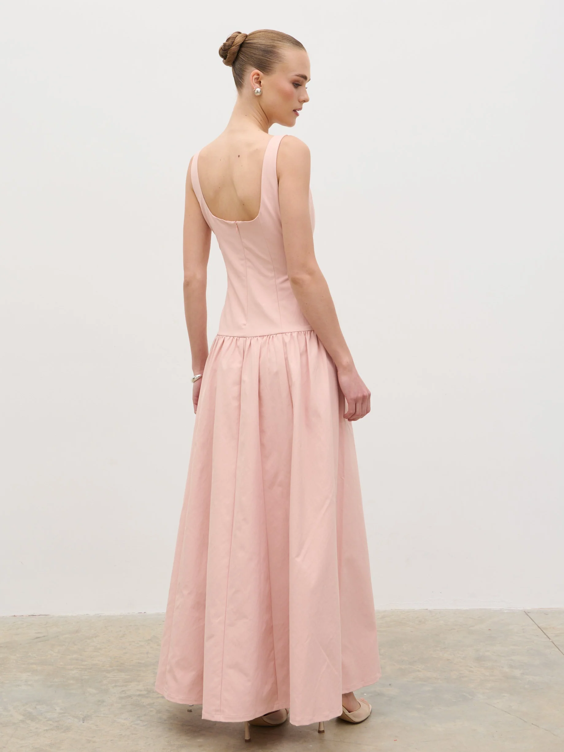 Bronte Square Neck Maxi Dress - Dusty Rose - Image 6