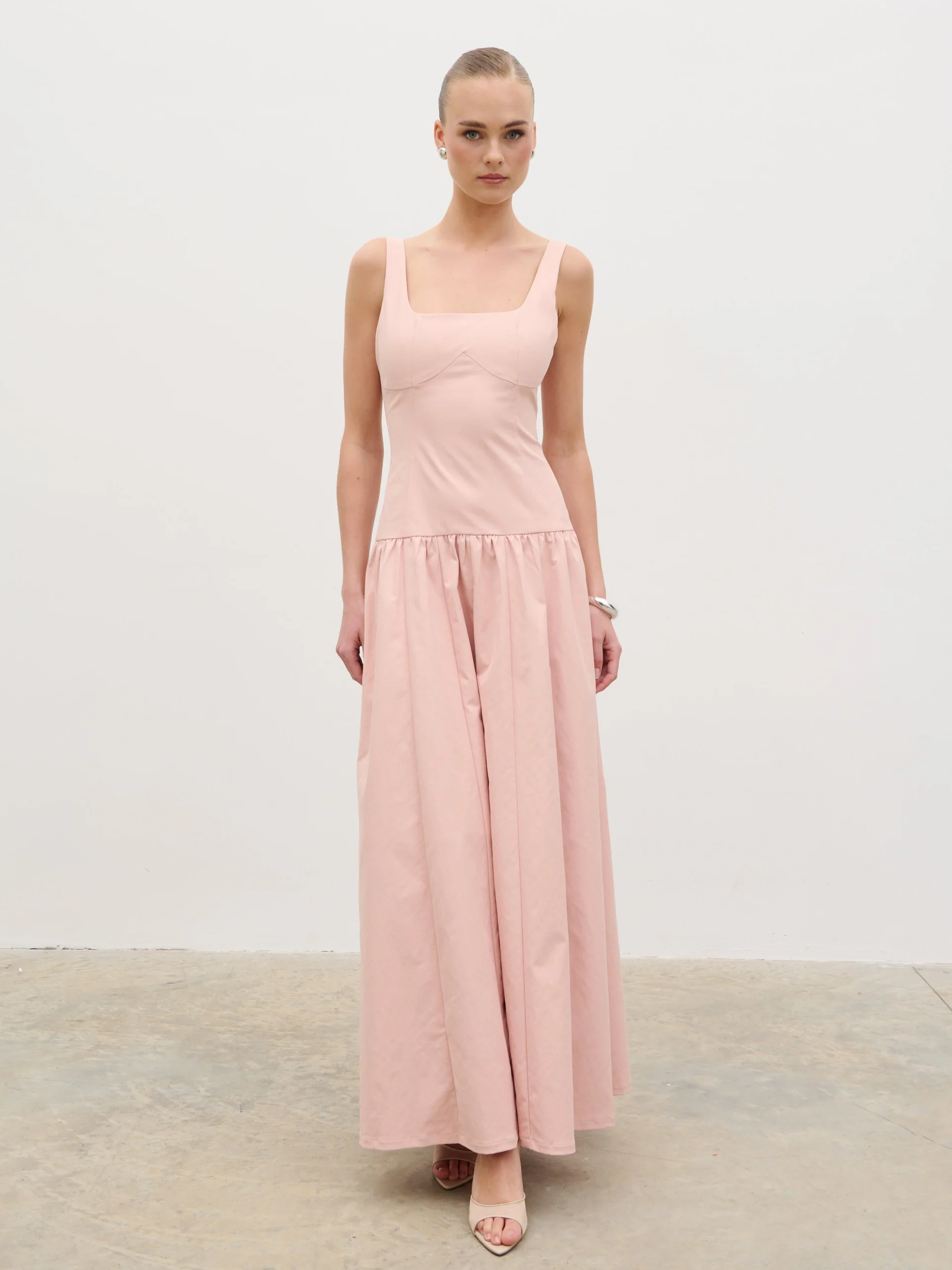 Bronte Square Neck Maxi Dress - Dusty Rose - Image 7
