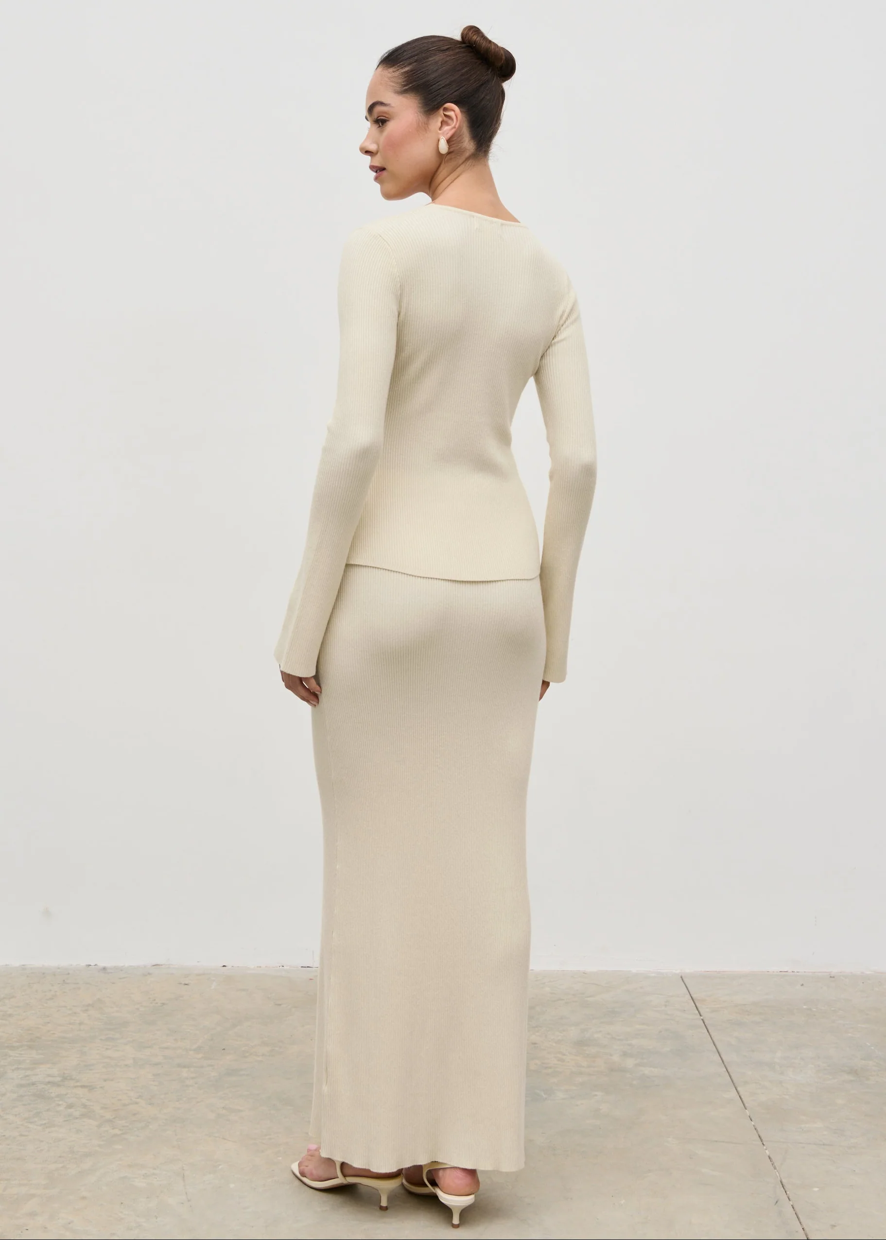 Clemmie Knit Maxi Skirt - Stone - Image 7