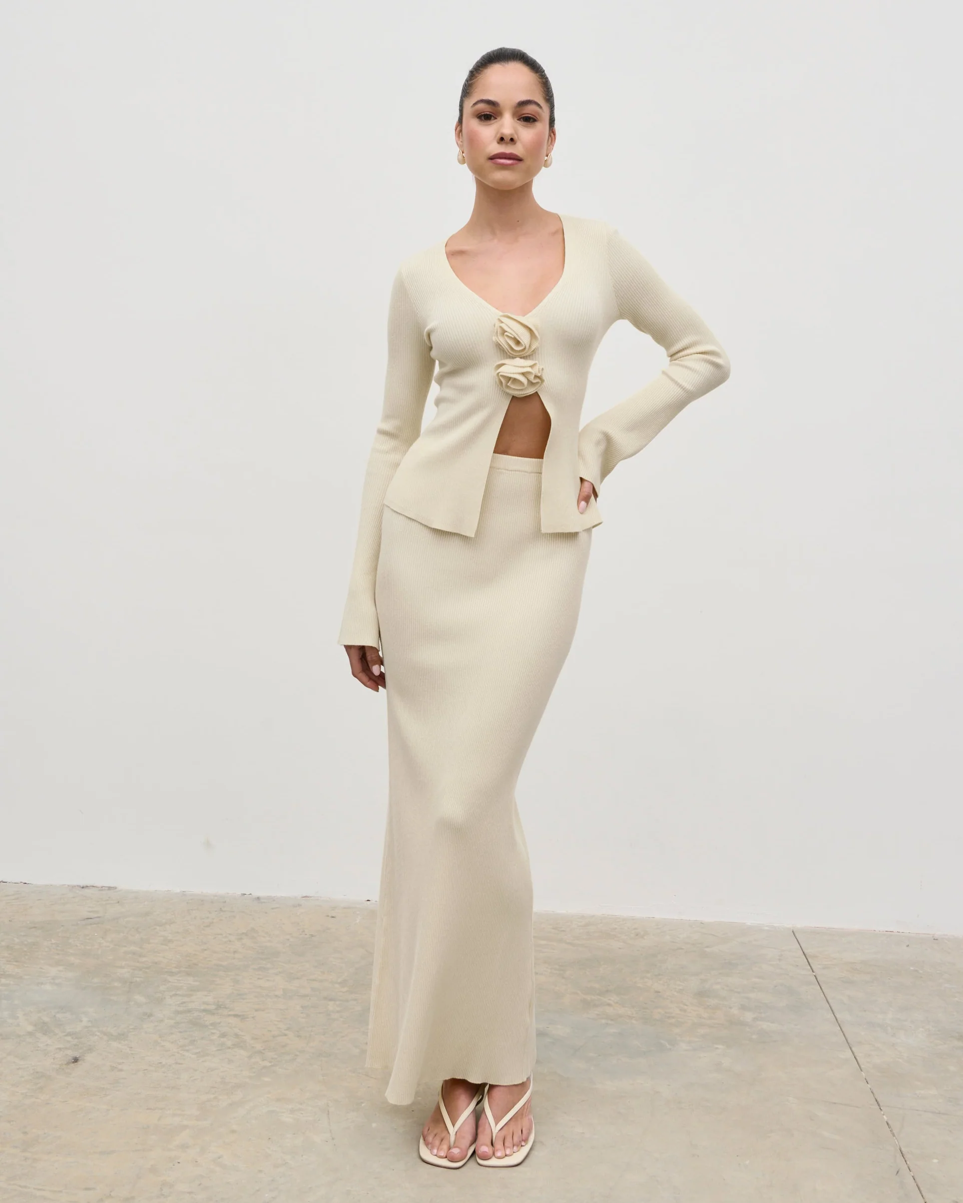 Clemmie Knit Top - Stone - Image 7