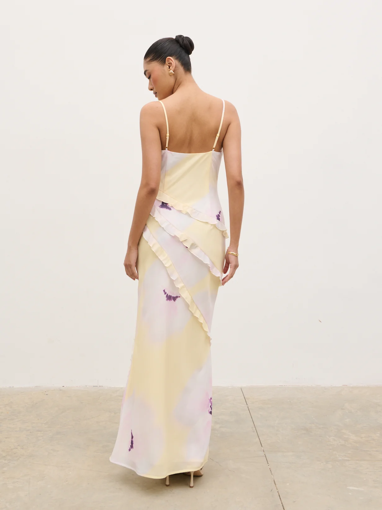 Constance Ruffle Maxi Dress - Watercolour Poppy - Image 4
