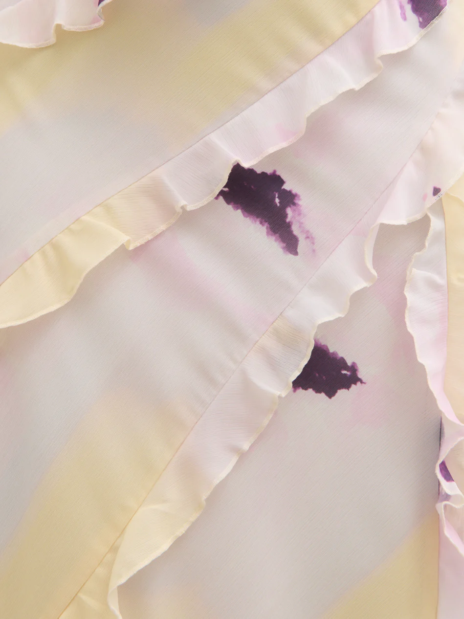 Constance Ruffle Maxi Dress - Watercolour Poppy - Image 5