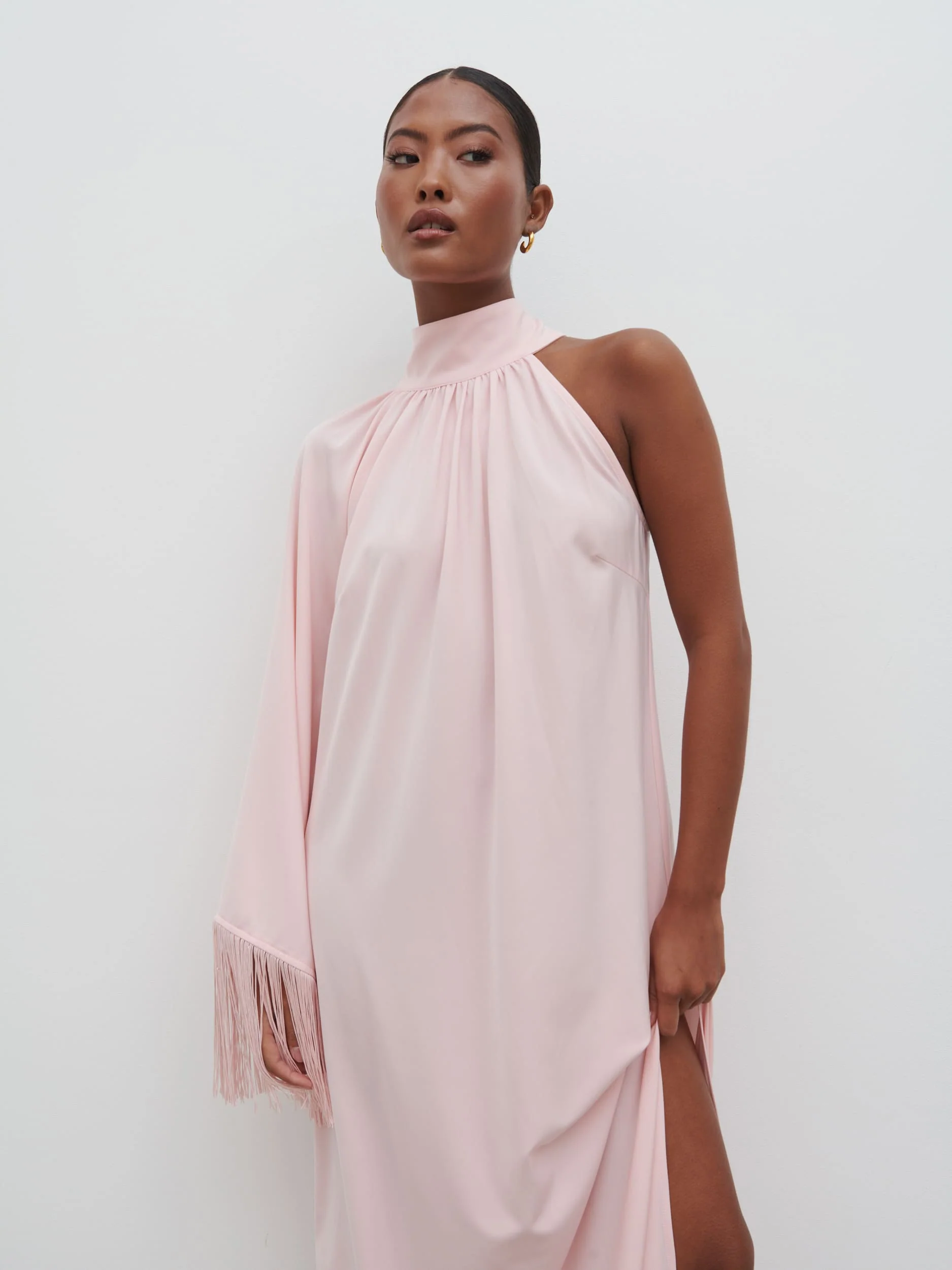 Cora Fringed Maxi Dress - Blush - Image 4