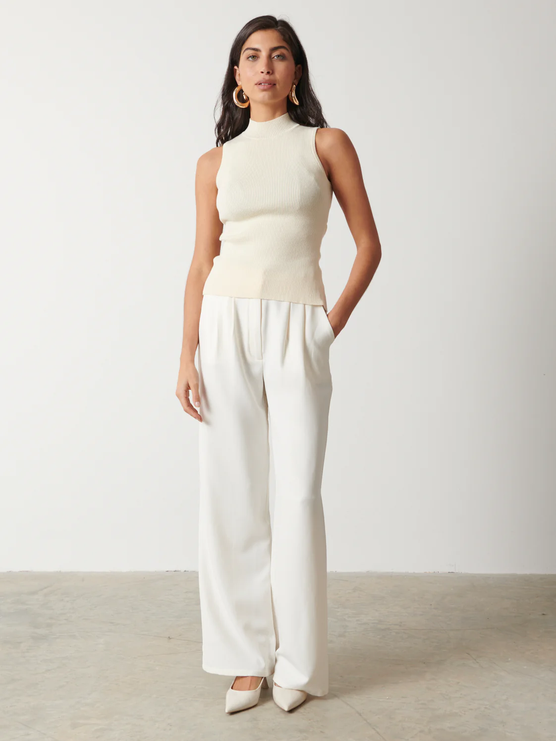 Eva Backless Knit Top - Cream