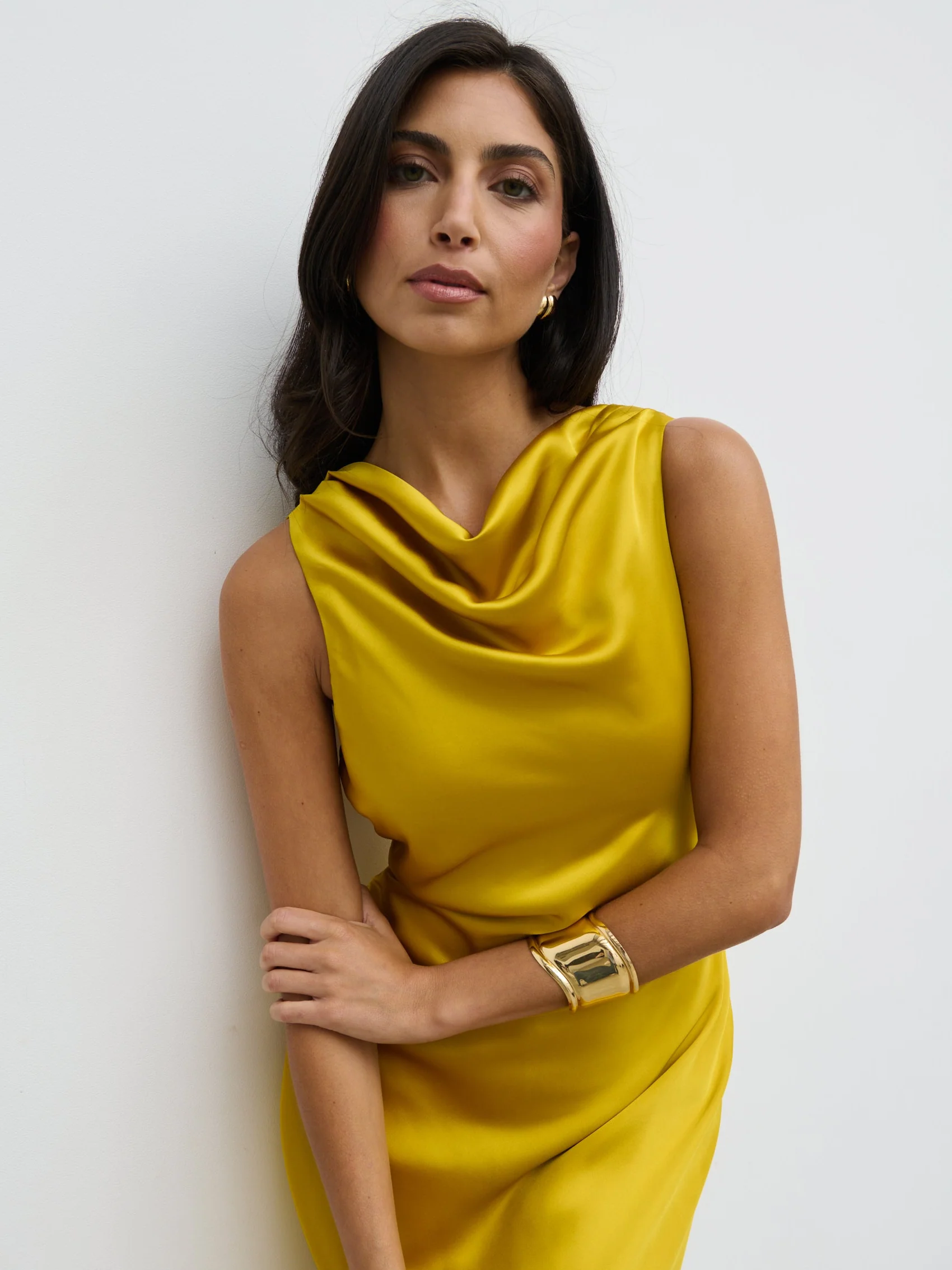 Everlee Cowl Maxi Dress - Saffron - Image 2