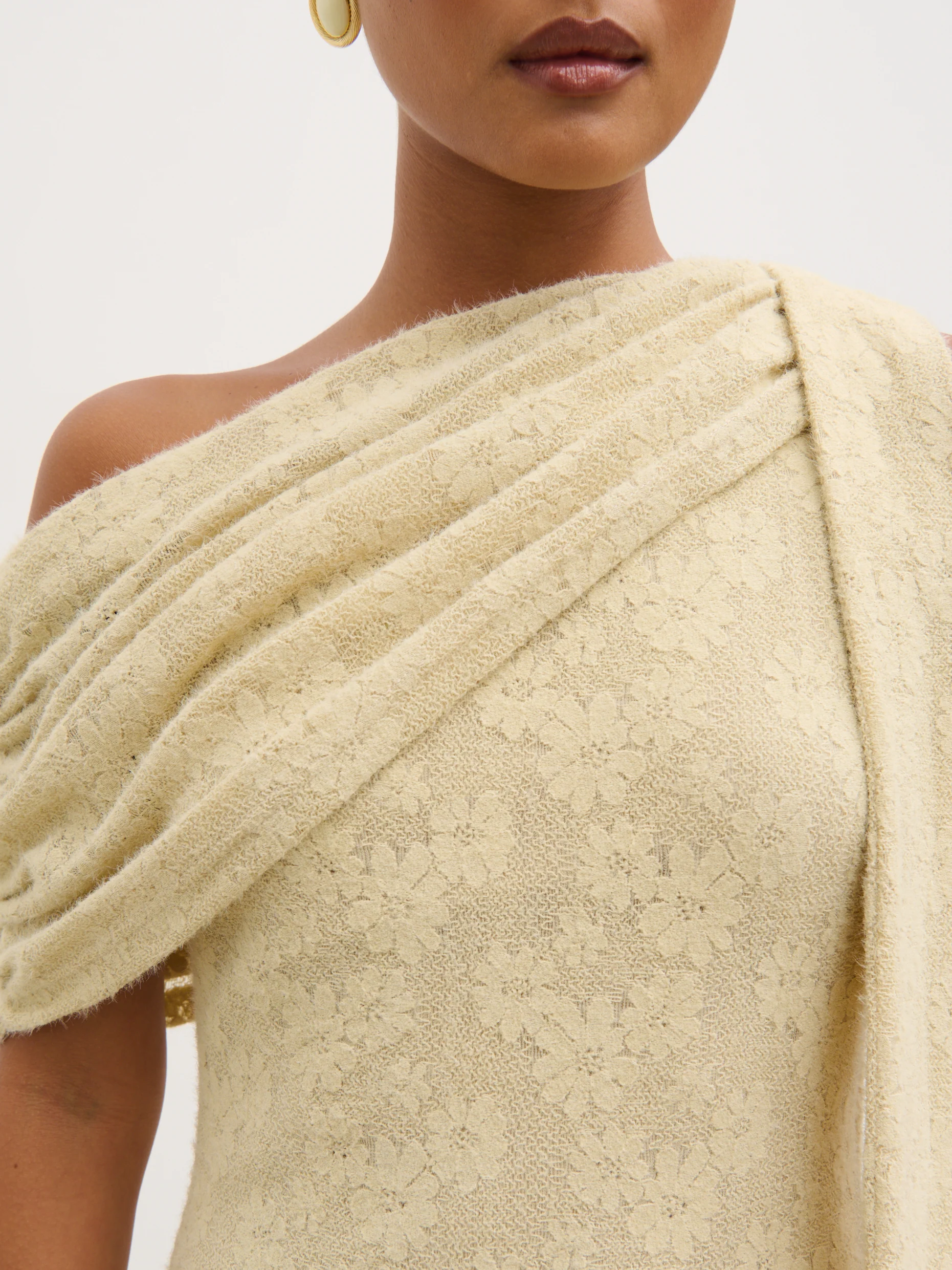 Freya One Shoulder Floral Maxi Dress - Beige - Image 4