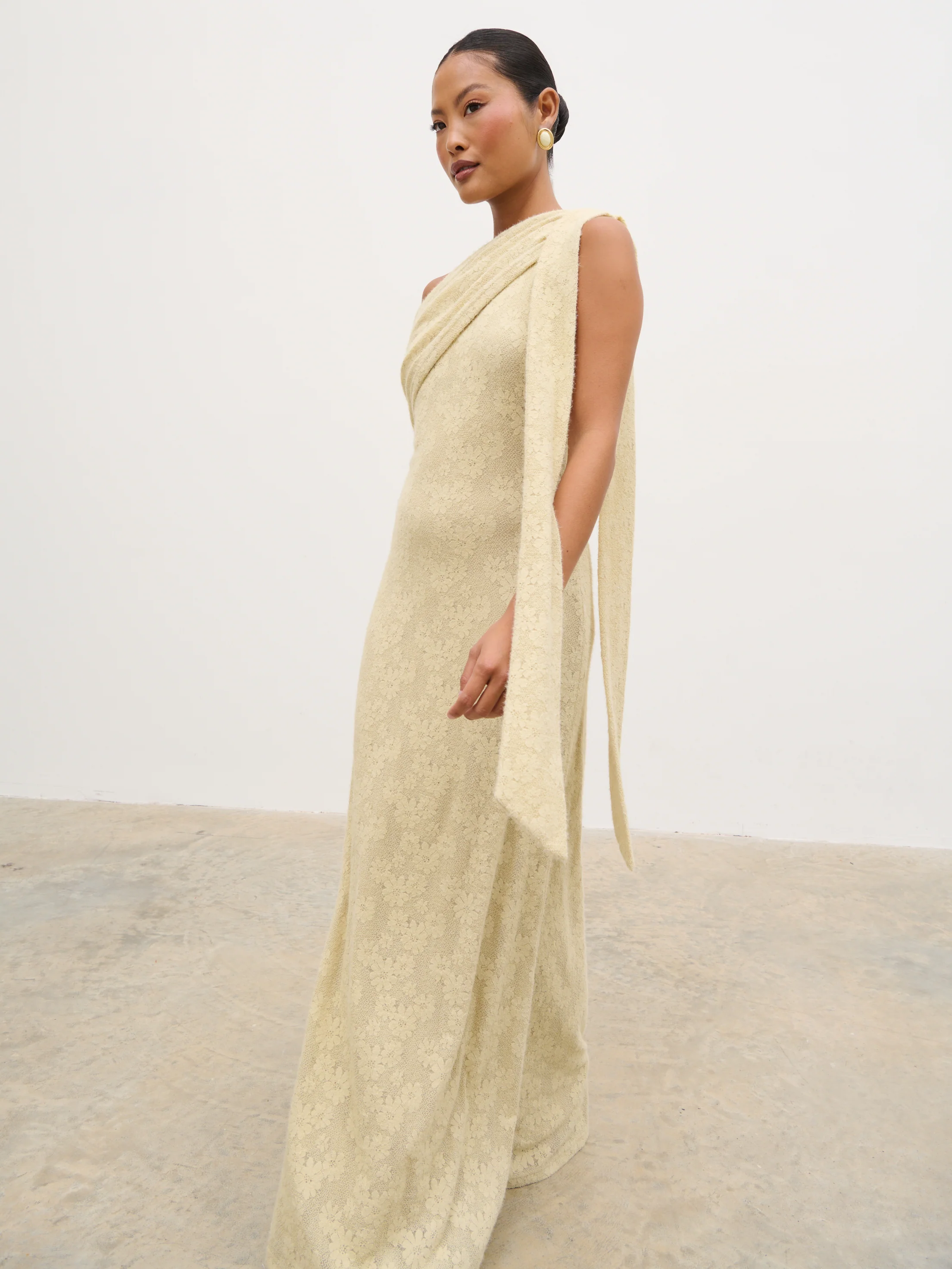 Freya One Shoulder Floral Maxi Dress - Beige - Image 6