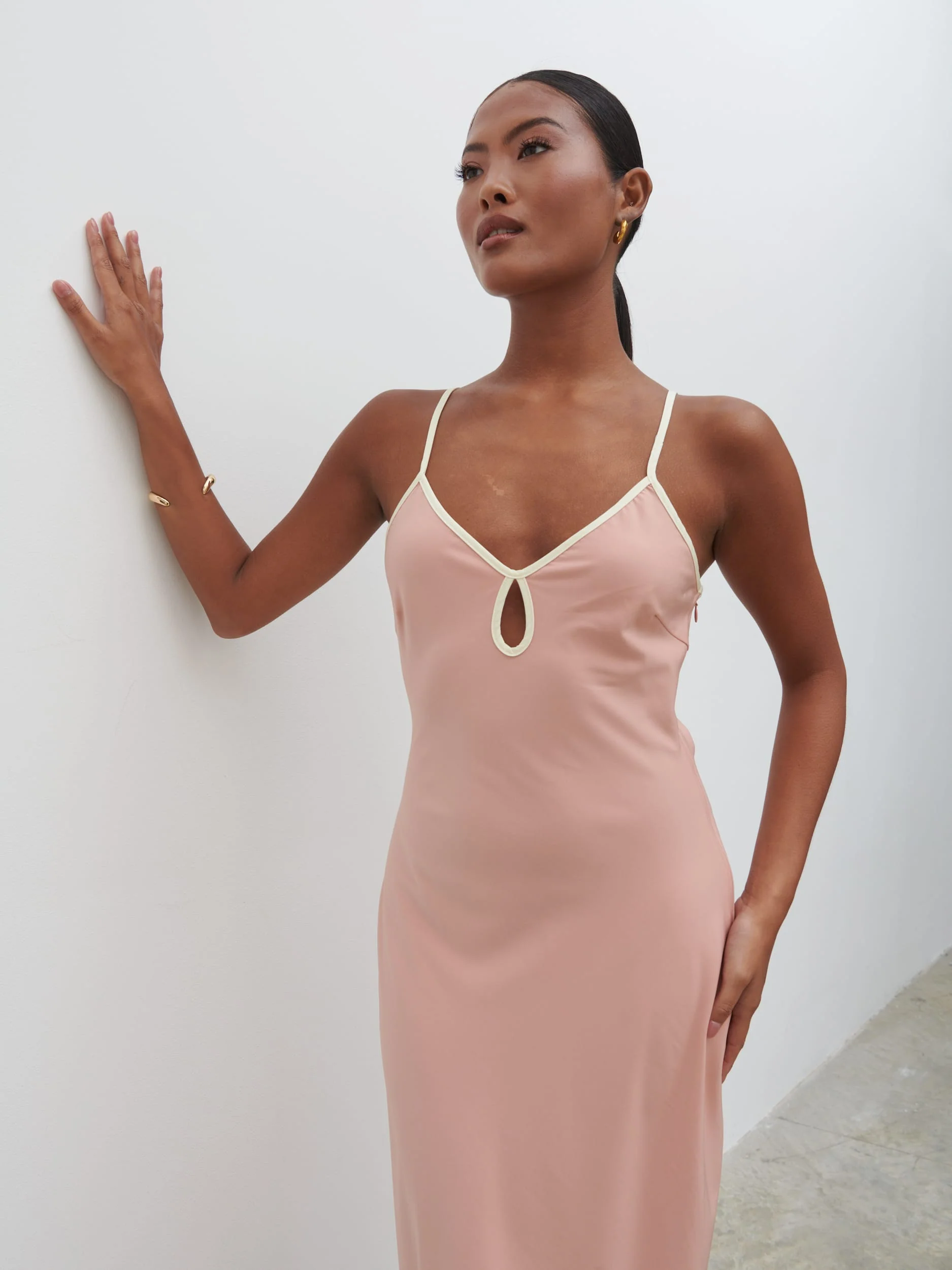 Harper Slip Midaxi Dress - Tan Blush and Butter - Image 2