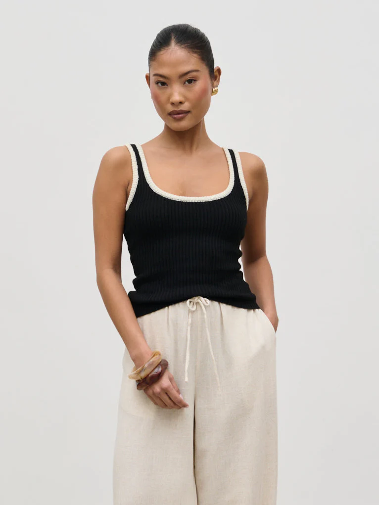 Hartley Knit Top - Black Contrast