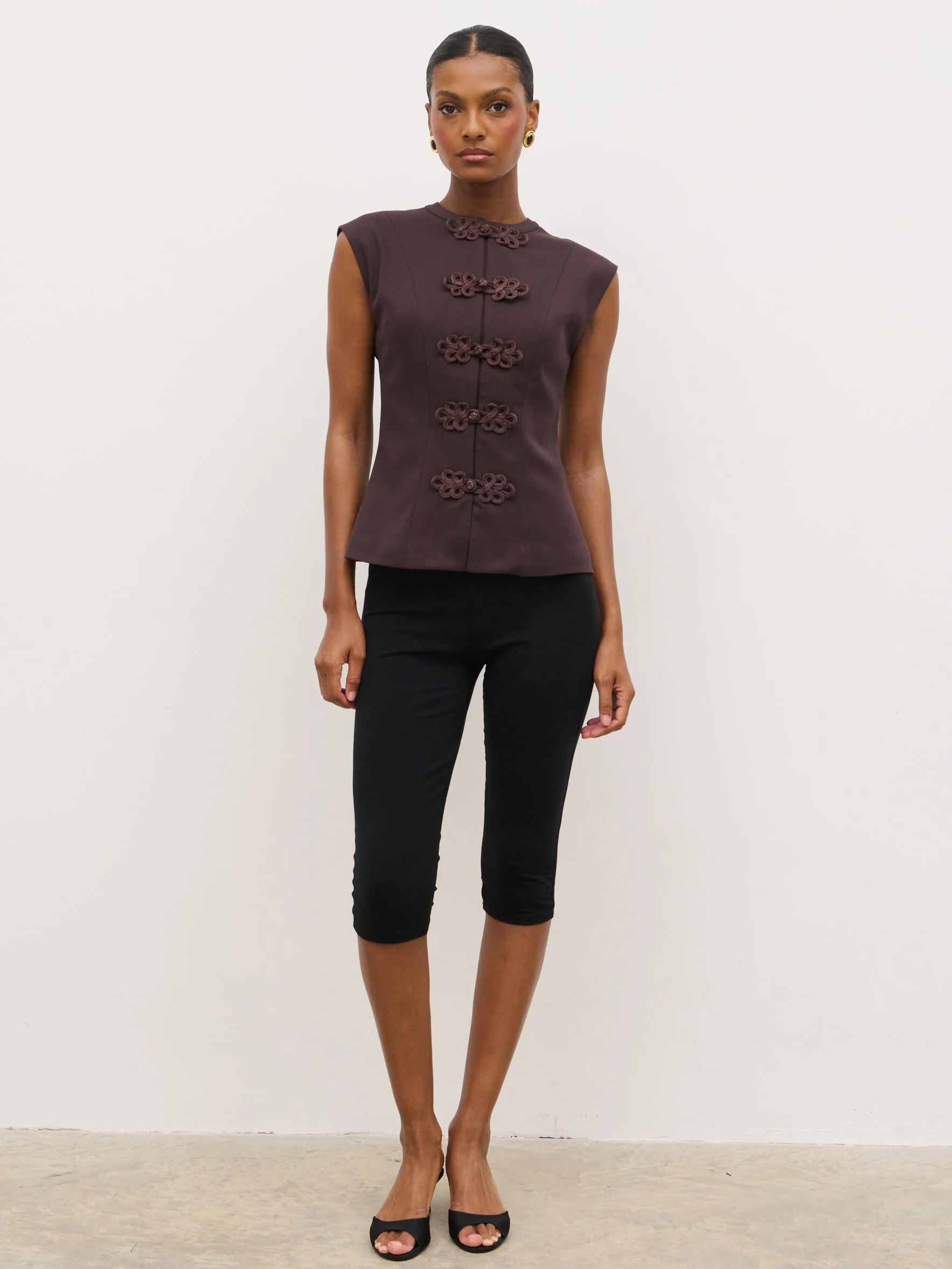 Hollyn Sleeveless Waistcoat - Brown