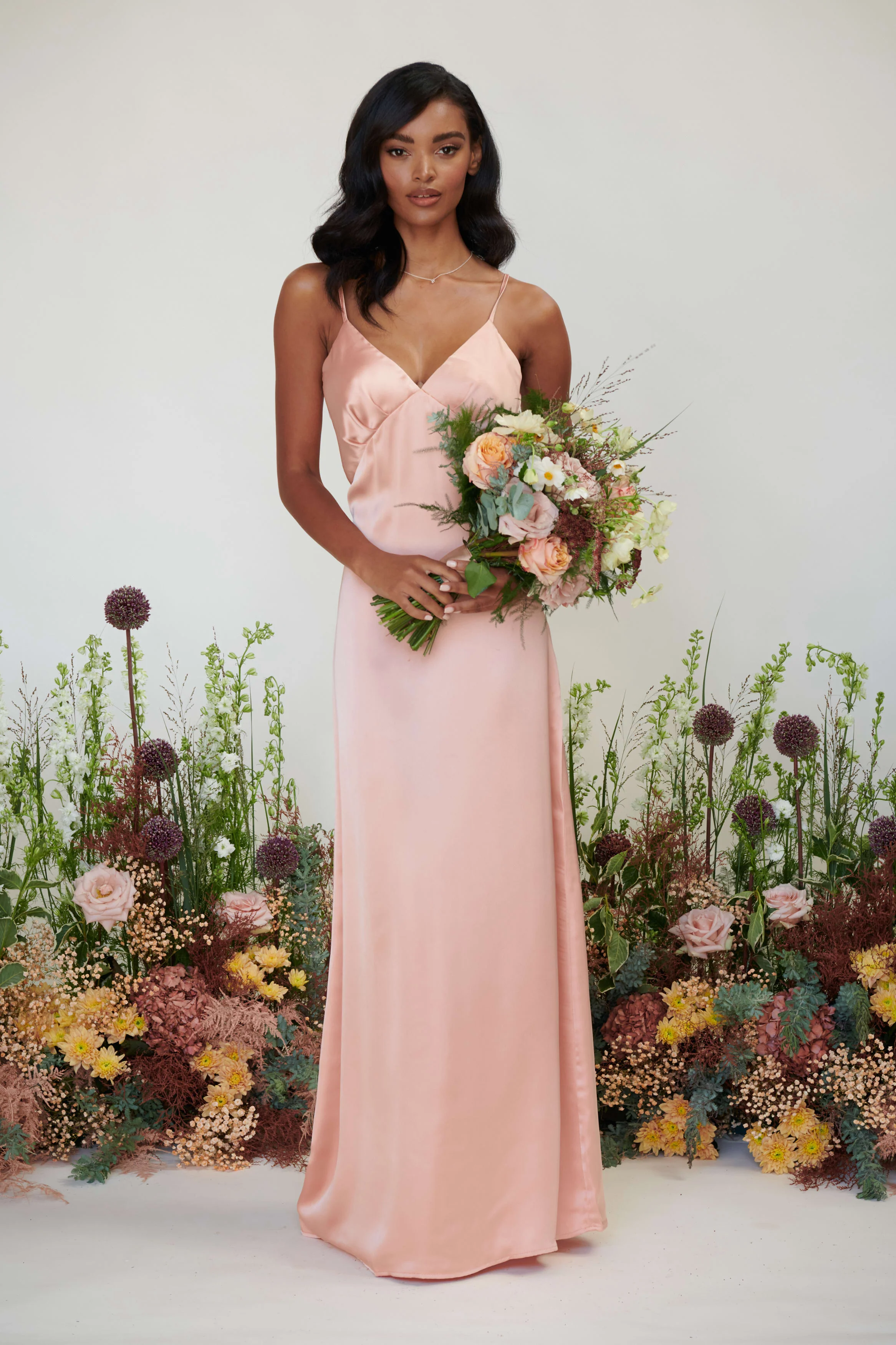 Ines Recycled Maxi Bridesmaids Dress - Matte True Blush