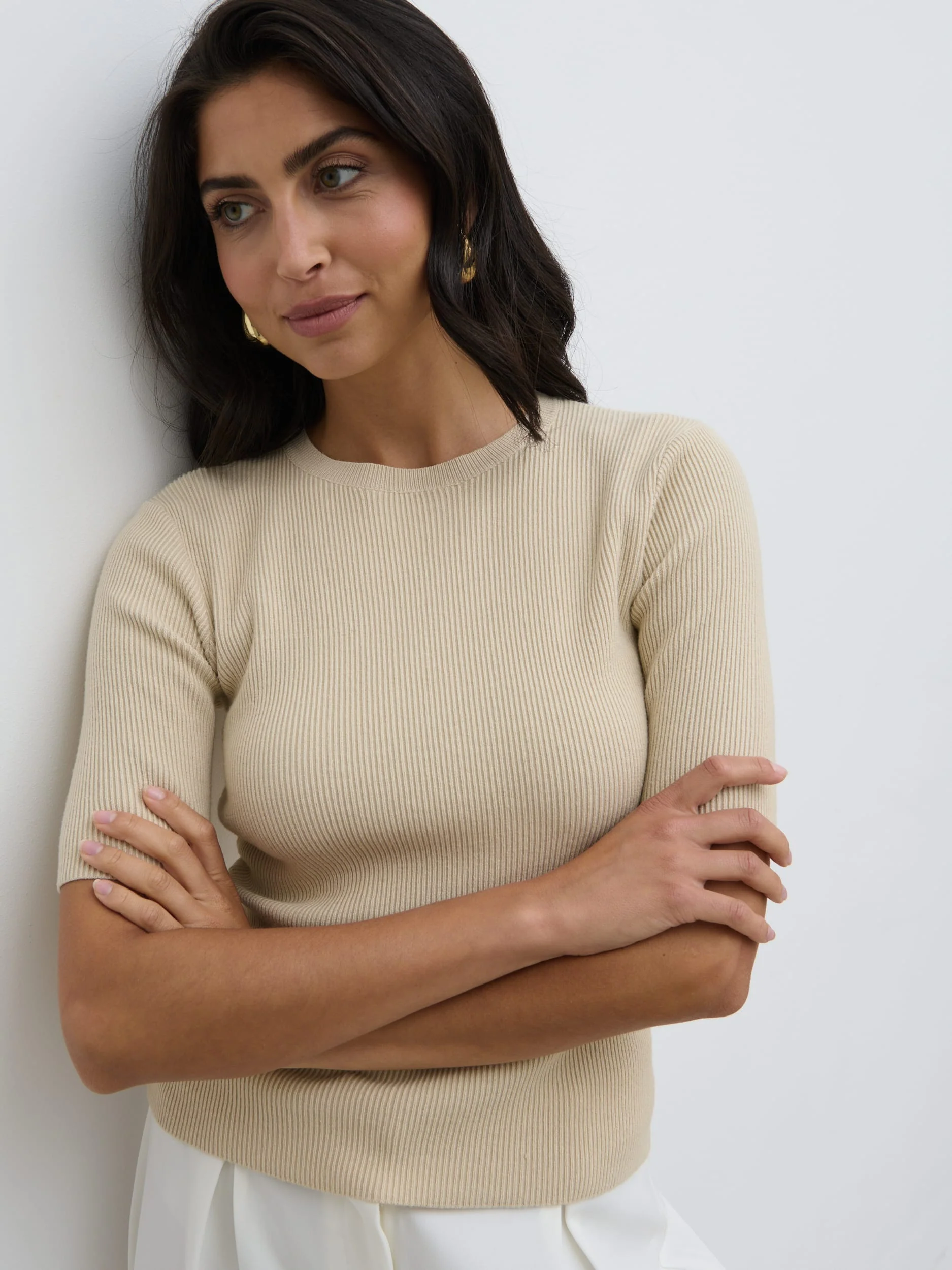 Jayla Knit Top - Beige - Image 2