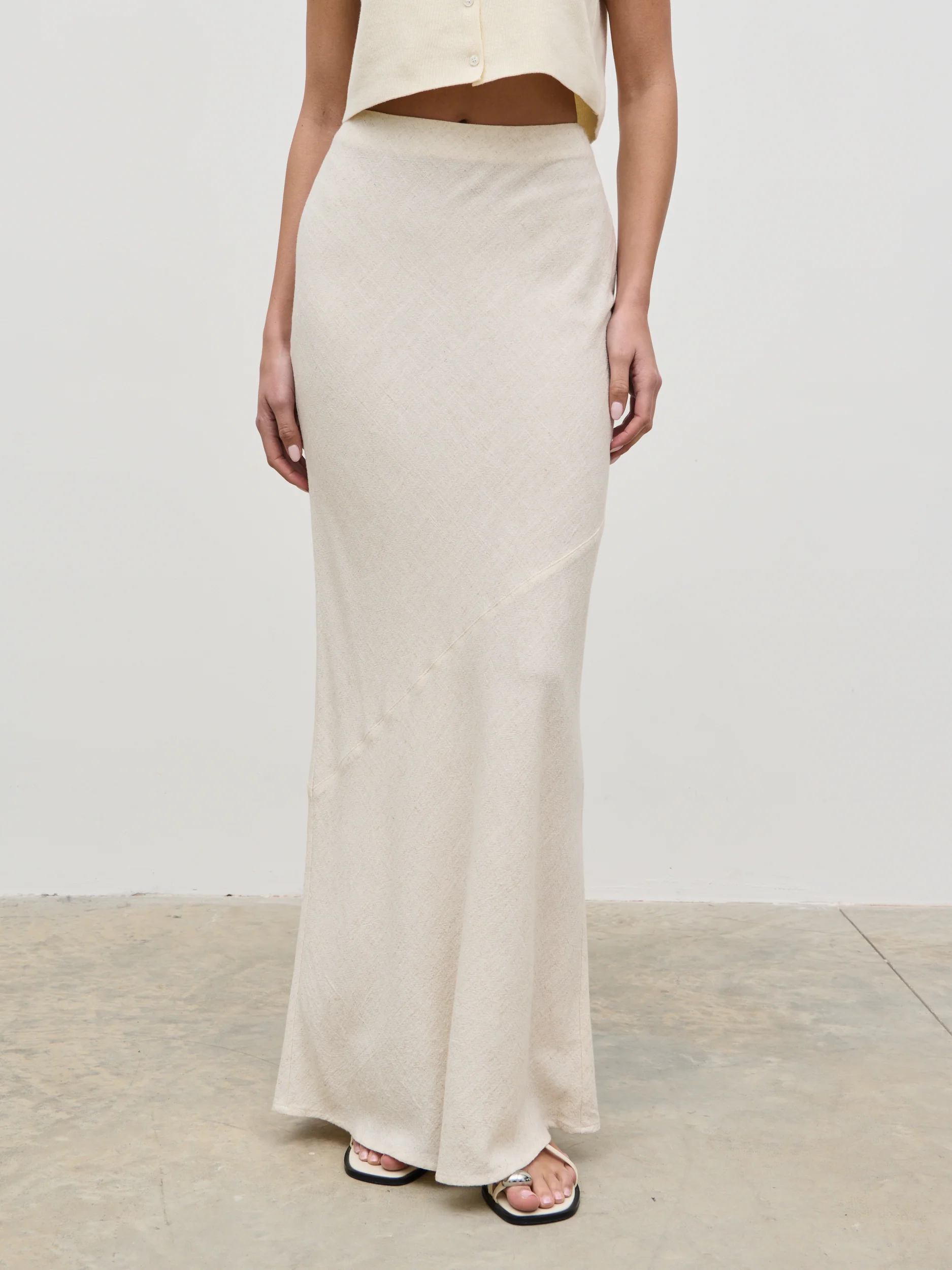 Maisy Linen Blend Maxi Skirt - Natural - Image 2