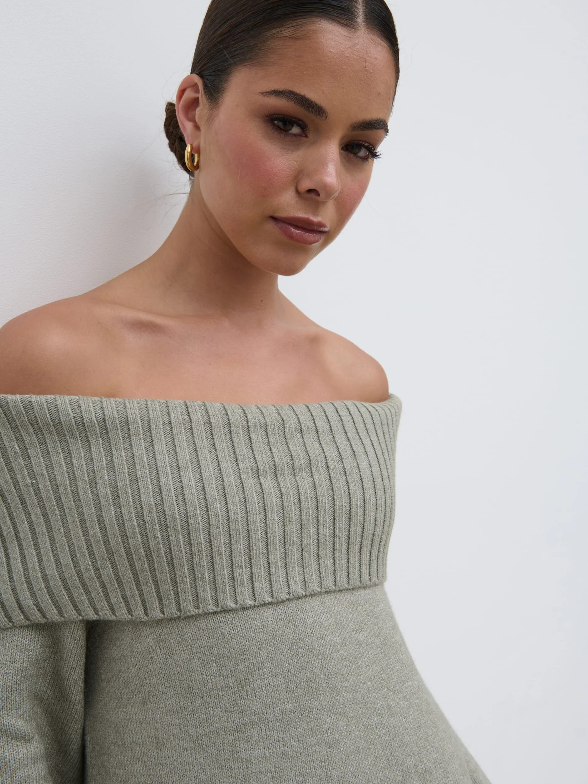 Renee Chunky Knit Midaxi Dress - Sage - Image 2