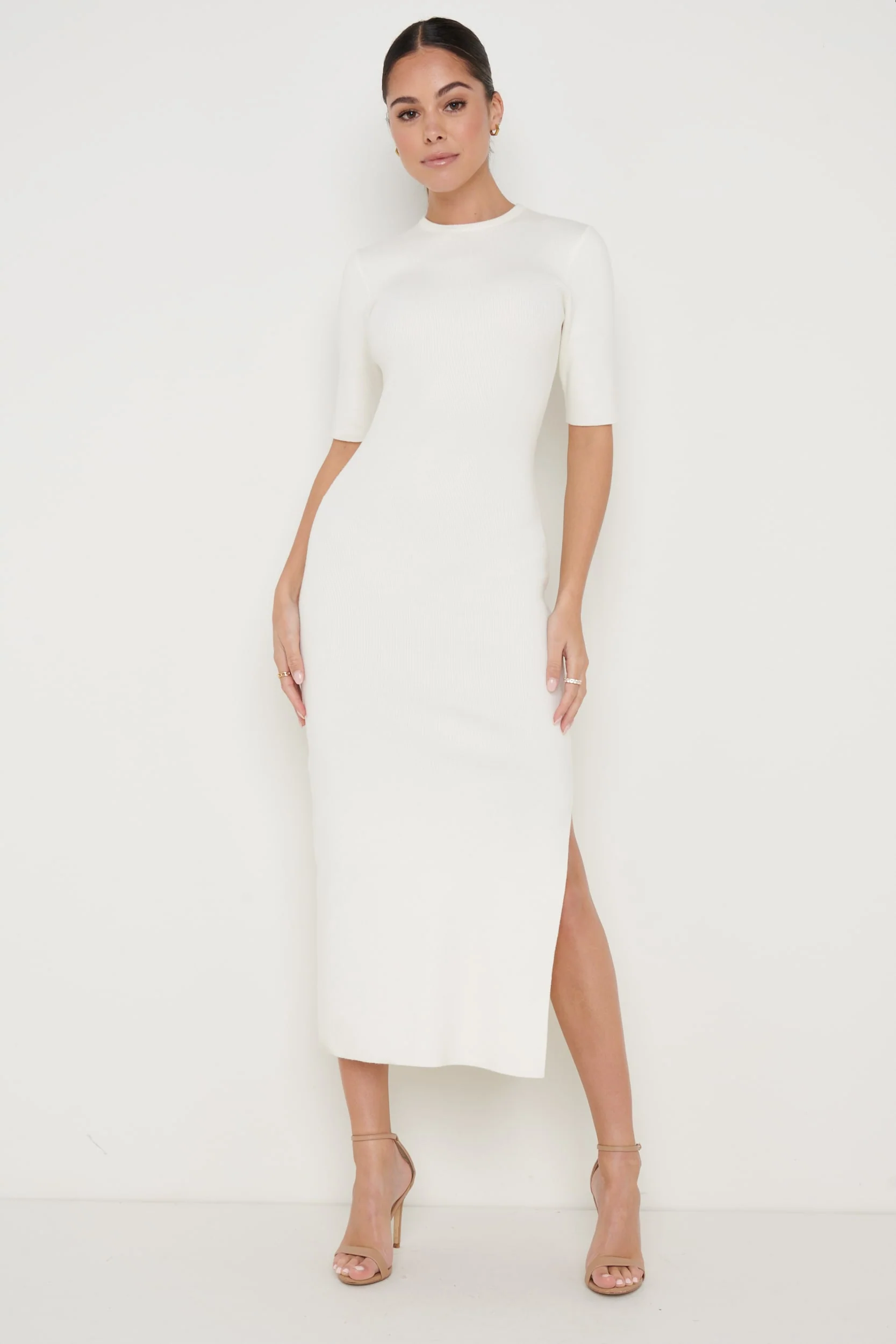 Rosa Midaxi Knit Dress - Cream