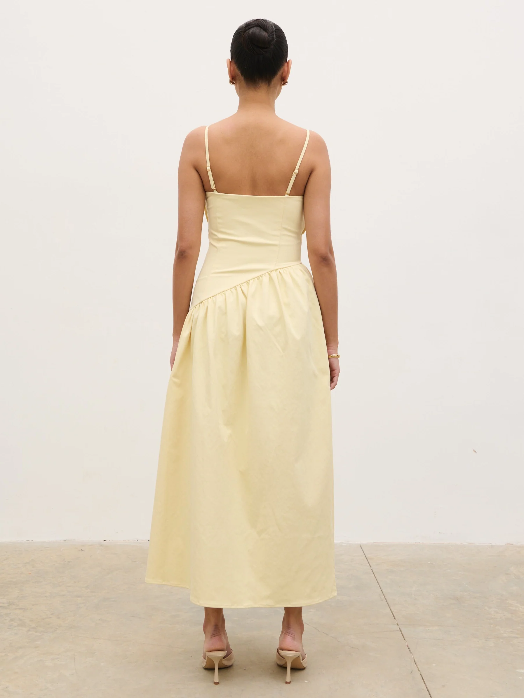 Zaria Corset Detail Midaxi Dress - Lemon - Image 8